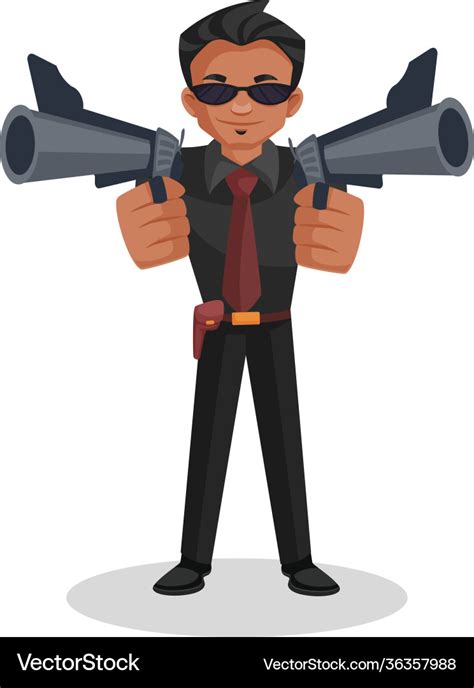 Bodyguard cartoon Royalty Free Vector Image - VectorStock