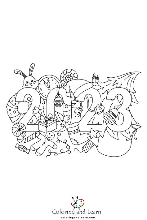 New Year Coloring Pages (2023) (FREE) (2025) - Coloring and Learn