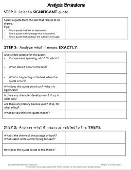 Free Quote Analysis Guide to Help Students Analyze and Interpret Text