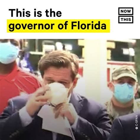 Florida Gov. Ron DeSantis Puts Face Mask on Sideways | Florida Gov. Ron ...