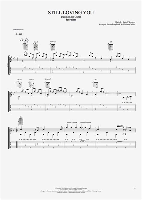 Still Loving You Tab by Scorpions (Guitar Pro) - Picking Solo Guitar | mySongBook