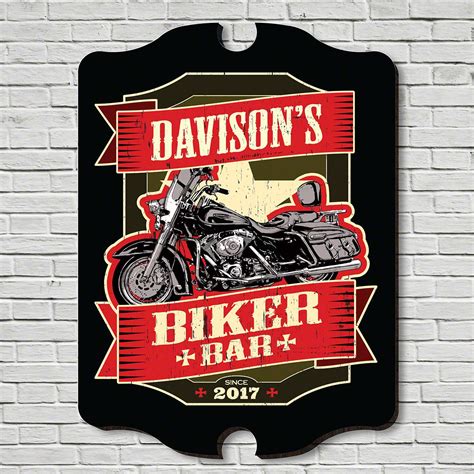 Biker Bar Custom Sign | Home wet bar, Wooden wall signs, Bar wall decor