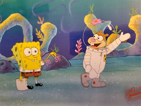 SPONGEBOB SQUAREPANTS ORIGINAL PRODUCTION CEL CELL ANIMATION ART SET UP | eBay