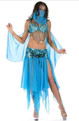 ARABIAN NIGHTS HAREM BELLY DANCER GENIE PRINCESS JASMINE ALADIN COSTUME ...