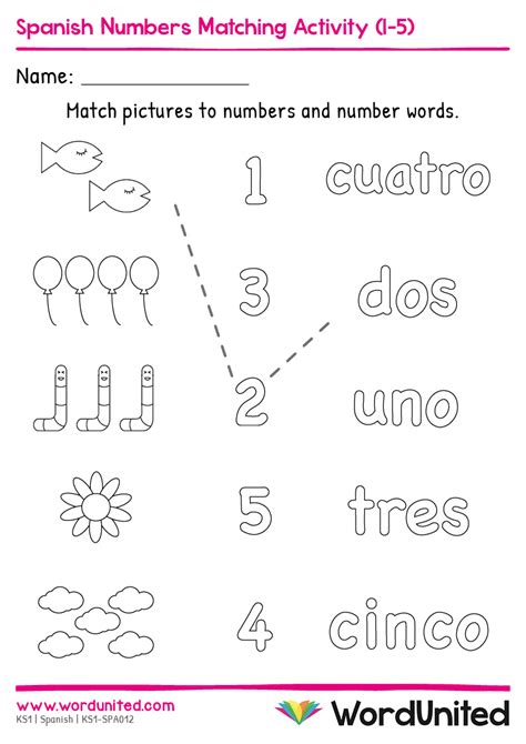 Spanish Numbers Worksheet For Kids