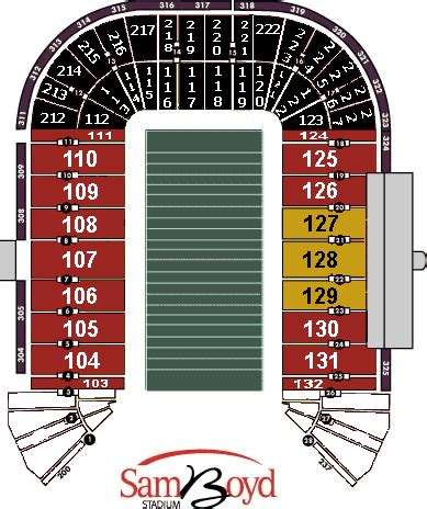 Sam Boyd Stadium Seating Chart