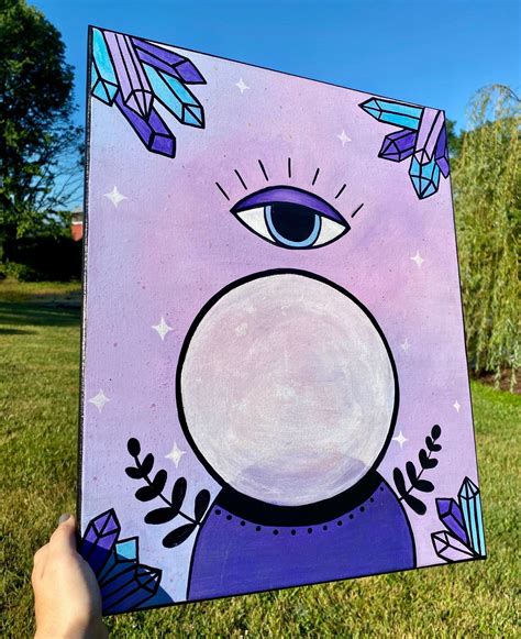 Eye See a Witch Witchy Canvas Art Original Canvas Painting - Etsy | Diy ...