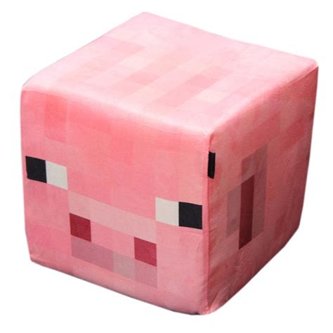 Huge Plush Pig Minecraft Block by Textiler 20cm