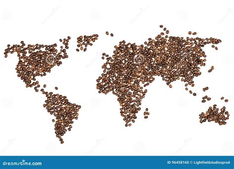 Edible World Map Made from Coffee Beans Stock Photo - Image of ...