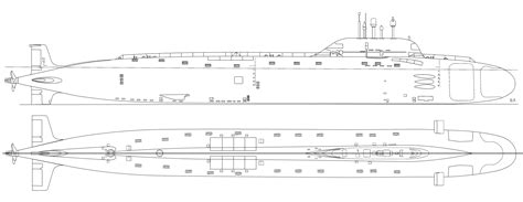 Yasen-class submarine Blueprint - Download free blueprint for 3D modeling