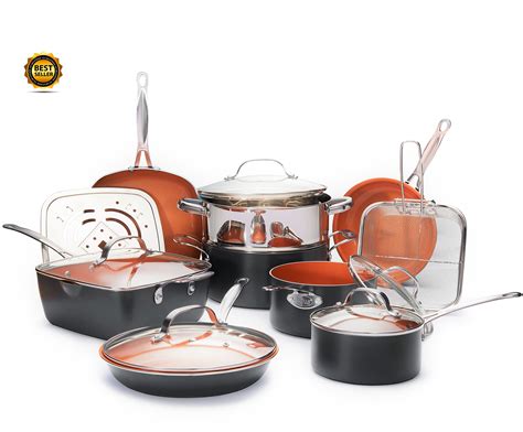 Gotham Steel 15 Piece Nonstick Copper Cookware Set - dealepic