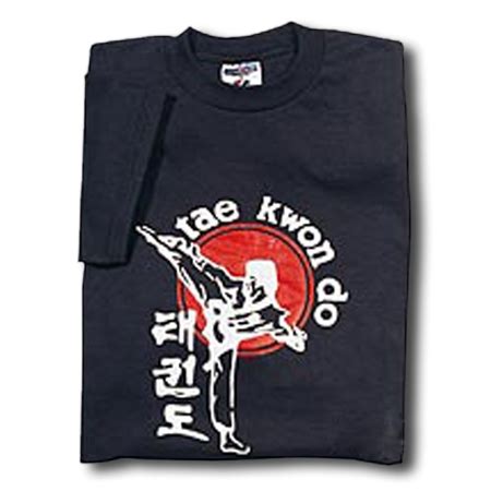 Taekwondo Side Kick T-Shirt with Large Logo - Taekwondo Apparel - Tae Kwon Do Side Kick T-Shirts