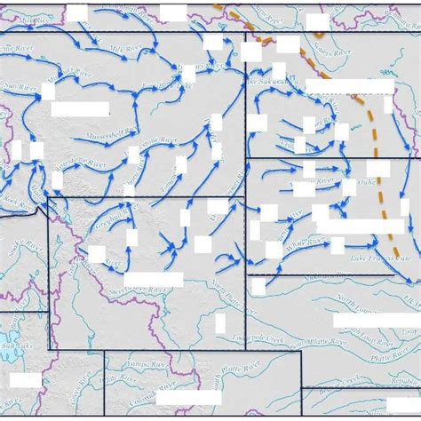 Modified map from United States Geological Survey (USGS) National Map ...