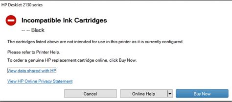 HP DeskJet 2130 Incompatible Ink Cartridge - HP Support Community - 5585072