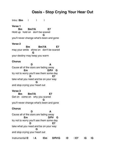 Guitar Lessons: Stop Crying Your Heart Out - Oasis Guitar Chords