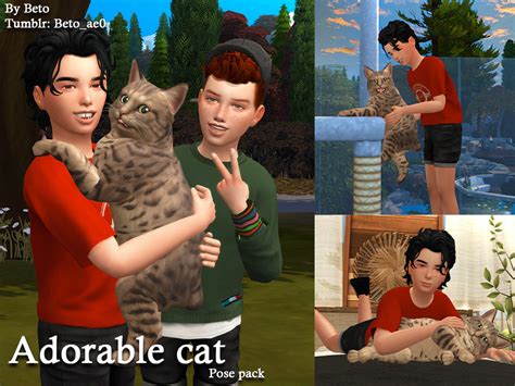 The Sims Resource - Adorable cat (Pose pack)