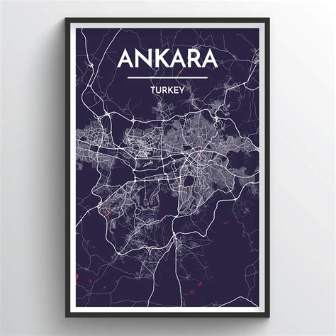 Ankara City Map Art Prints - High Quality Custom Made Art - Point Two ...