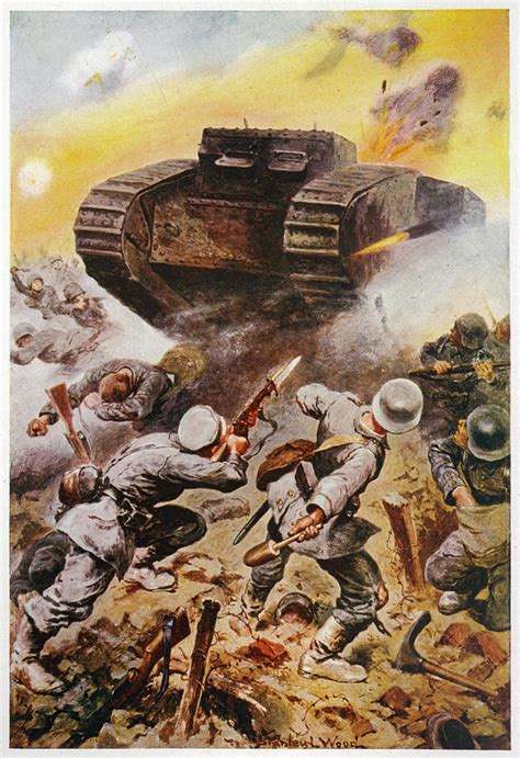 First Battle Of The Somme British Tanks Drawing by Mary Evans Picture Library | Fine Art America