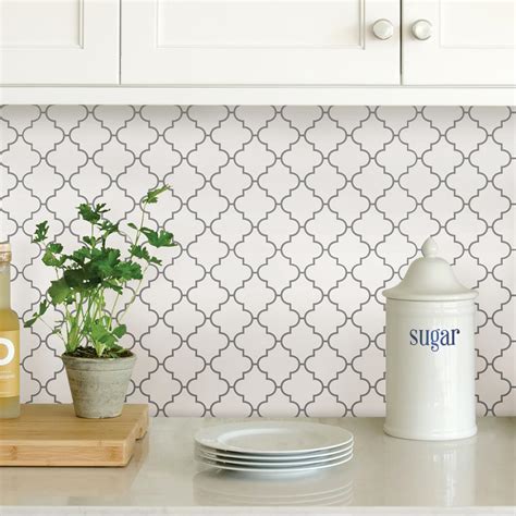 WallPOPs White Quatrefoil Peel Stick Backsplash Tiles-NH2360 - The Home Depot