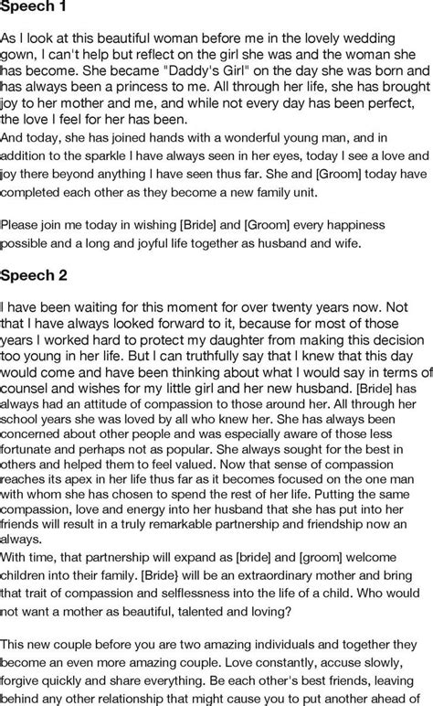 Father of the Bride Speech Examples | Download Free ... | Bride speech ...