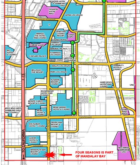 Mandalay Bay Map Strip
