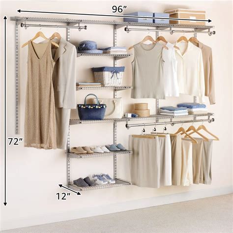 Rubbermaid Configurations Closet 4 - 8 ft. Titanium Deluxe Kit-FG3H8900TITNM - The Home Depot