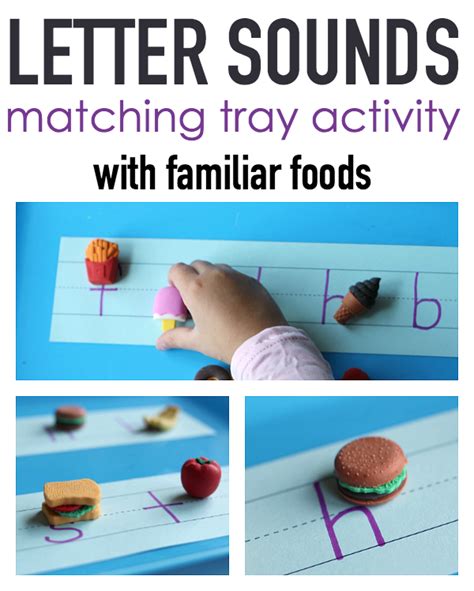 Letter Sounds Tray Activity - with familiar foods! - No Time For Flash Cards