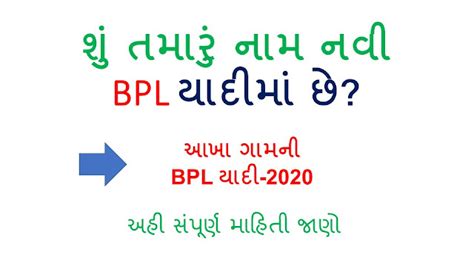 Gujarat BPL Yadi [LIST] 2022