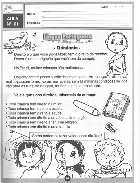 Atividade Cidadania 3 Ano - Image to u