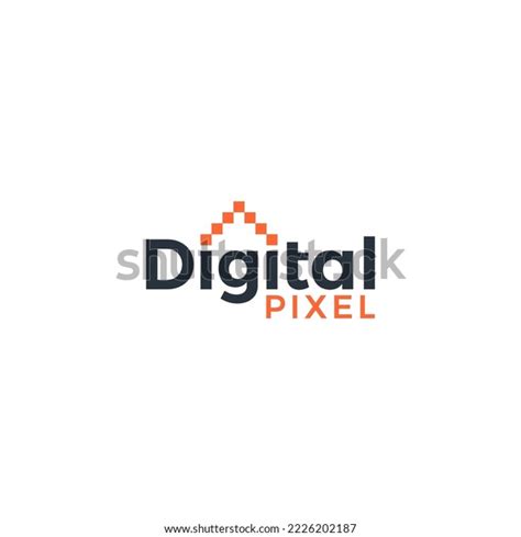 Digital Arrow Pixel Logo Orange Color Stock Vector (Royalty Free ...