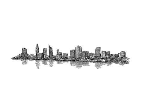 Sketch Of Vietnams Ho Chi Minh City Skyline Vector, Metropolis, Hcm, House PNG and Vector with ...