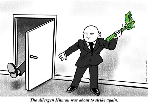 Cartoon: The Allergen Hitman – Caricature Artist Ireland