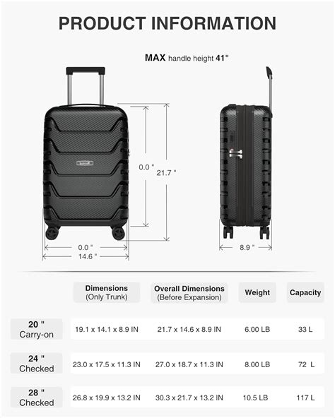 Buy LUGGEX Carry On Luggage 22x14x9 Airline Approved - PP Hard Sided Luggage with Spinner Wheels ...