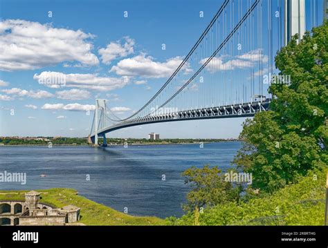 Verrazzano-Narrows Bridge joins NYC’s Brooklyn and Staten Island. The steel suspension bridge ...