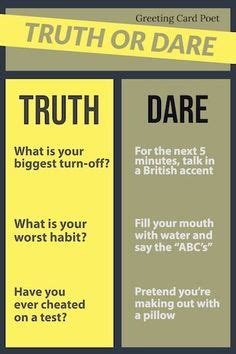 FREE Couples Truth or Dare Game | Printable | Truth or dare games, Truth or dare questions, Dare ...