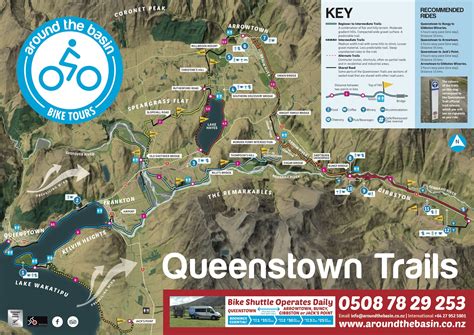 Detailed Mountain Bike Trail Map Queenstown NZ | Nz travel, Queenstown nz, Lake wakatipu