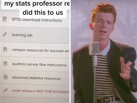 Teacher 'RickRolling' prank on students | 'Rick Rolling': Professor ...