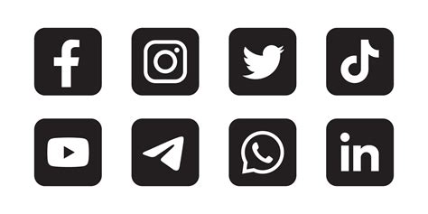 Black Social Media Icon Png