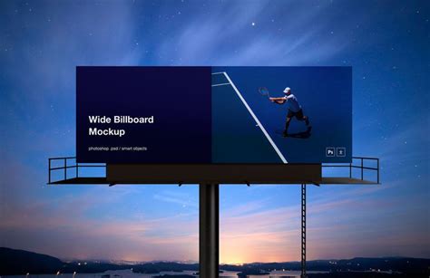 Wide Billboard PSD Mockup for Outdoor Advertising | Billboard mockup ...