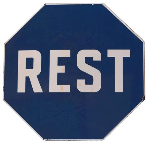 Enamel "REST" Sign at 1stDibs | rest sighn