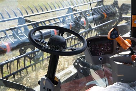 Agricultural Machinery View from the Cabin, Modern Machinery in Agriculture. Stock Photo - Image ...