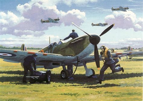 Spitfire Scramble, by Keith Woodcock (Supermarine Spitfire Mk I, Summer 1940, Battle of Britain ...