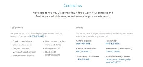 How do I contact Barclays credit card customer service?