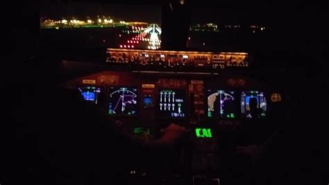 Boeing 747 400 night Takeoff. cockpit view - YouTube