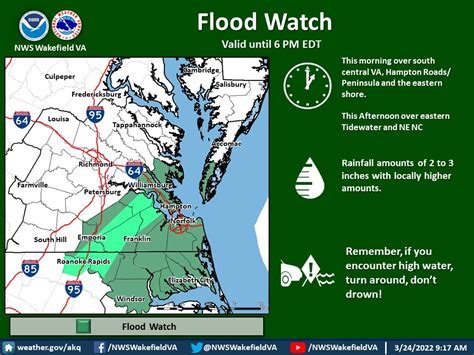 NWS Wakefield on Twitter: "A Flood Watch has been issued for portions ...