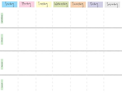 Free Printable Weekly Calendar Template