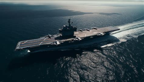 Premium Photo | Photography view from drone aircraft carrier