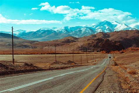 Landscape with Beautiful Empty Mountain Road. Travel Background ...