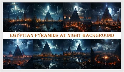 Egyptian Pyramids at Night Background Graphic by Ansart · Creative Fabrica