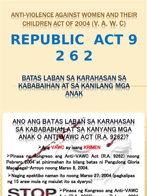 Ra 9262-Vawc Tagalog | PDF